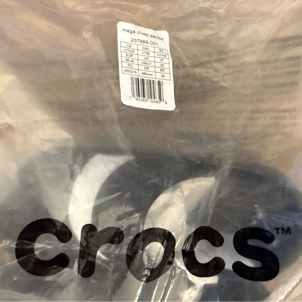 CROCS Mega Crush Sandals in Black and White
